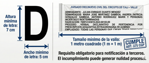 Medidas legales valla pertenencia colombia
